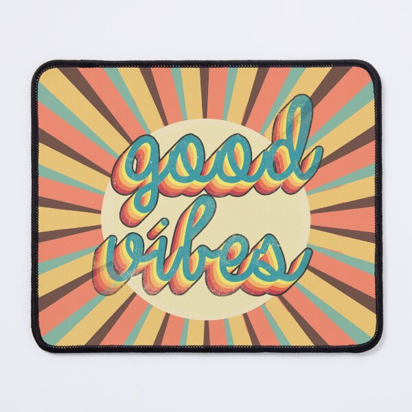 Item preview, Colorful 80s Retro Palette Good Vibes 3D Extruded Text Distressed Script Typography designed and sold by Cawaiico.