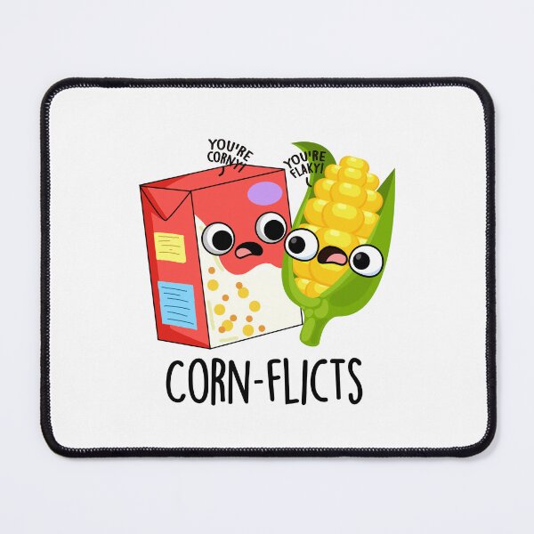 Item preview, Corn-flict Cute Cornflake Corn Pun designed and sold by punnybone.