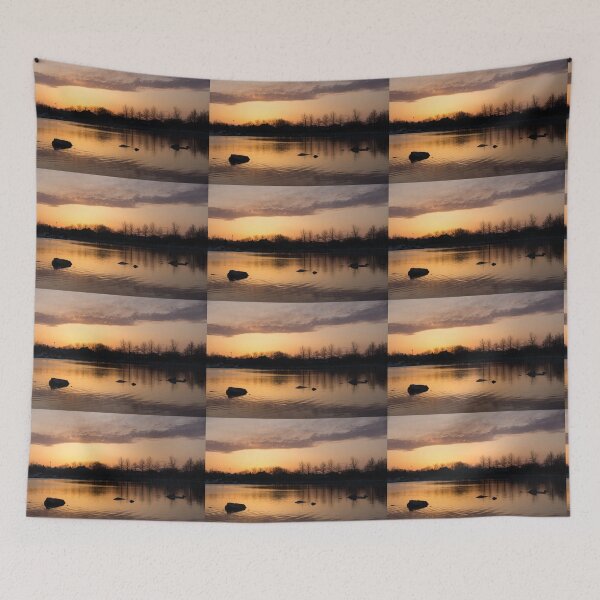 Item preview, Gloaming - Subtle Pink, Lavender and Orange at the Lake designed and sold by Georgia Mizuleva.