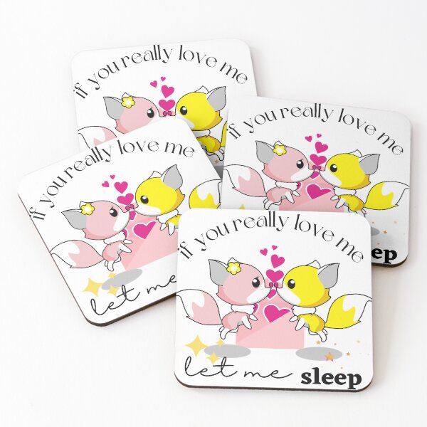 Item preview, If You Really Love me Let me Sleep cute Fox pink yellow   designed and sold by Karakayaleather.