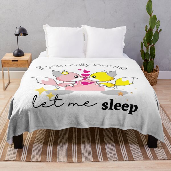 Item preview, If You Really Love me Let me Sleep cute Fox pink yellow designed and sold by Karakayaleather.