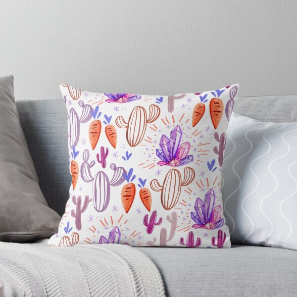 Crystal's Carrot's Cacti Throw Pillow