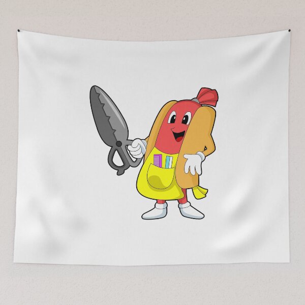 Item preview, Hotdog as Hairdresser with Scissors designed and sold by Snabdesign84.
