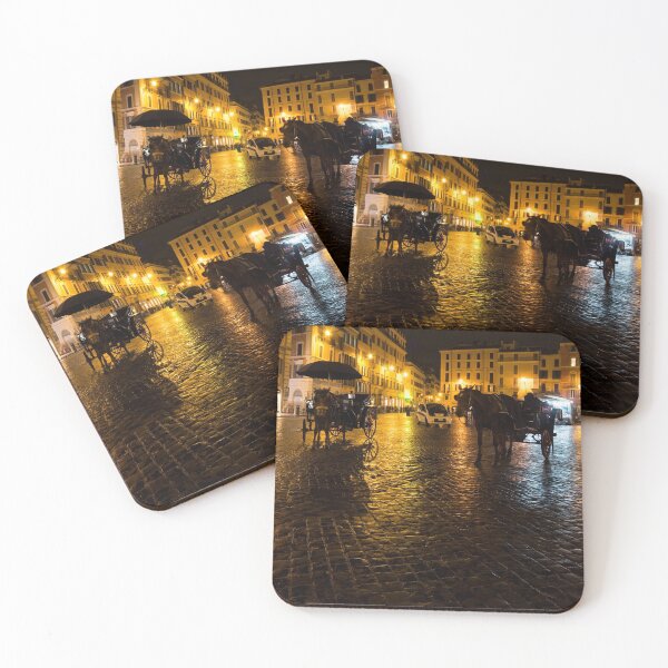 Item preview, Golden Glow - Night on the Spanish Steps Piazza in Rome, Italy designed and sold by Georgia Mizuleva.