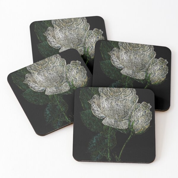 Item preview, White rose scribble art designed and sold by DopeDesign111.