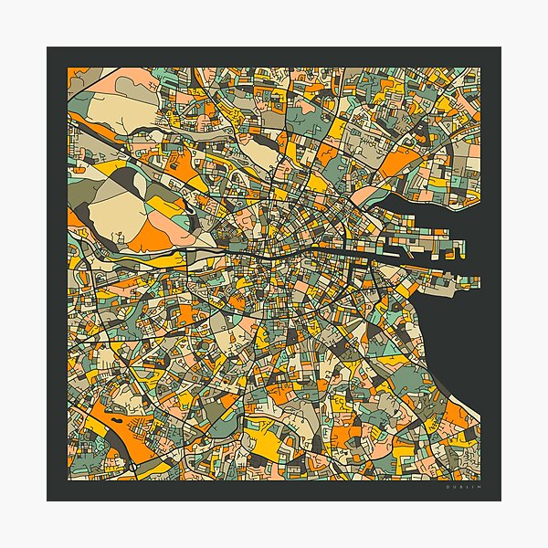 DUBLIN MAP Photographic Print