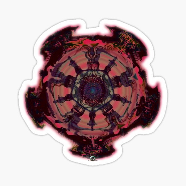 Cymatics Red Pentagon Sticker
