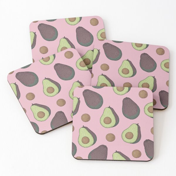 Item preview, Pattern with cut avocados on pink background designed and sold by hmorena.