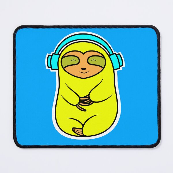 Item preview, Happy Yellow Sloth With Headphones designed and sold by SubtleSplit.