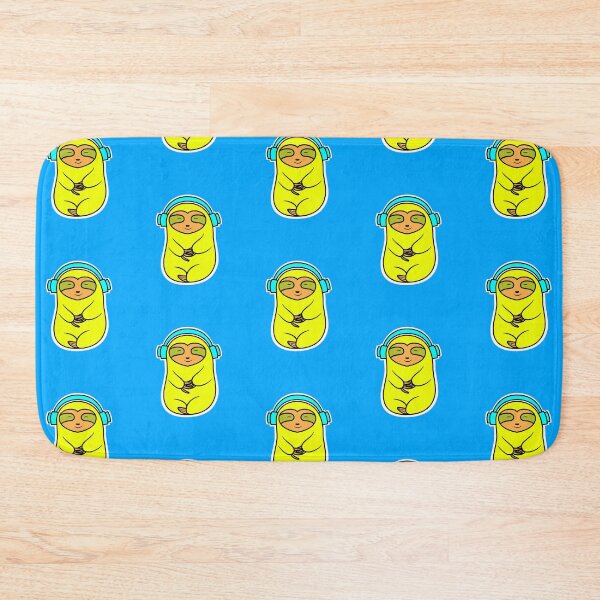 Item preview, Happy Yellow Sloth With Headphones designed and sold by SubtleSplit.