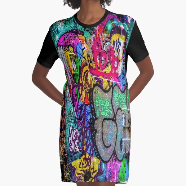 Street Art Graphic T-Shirt Dress