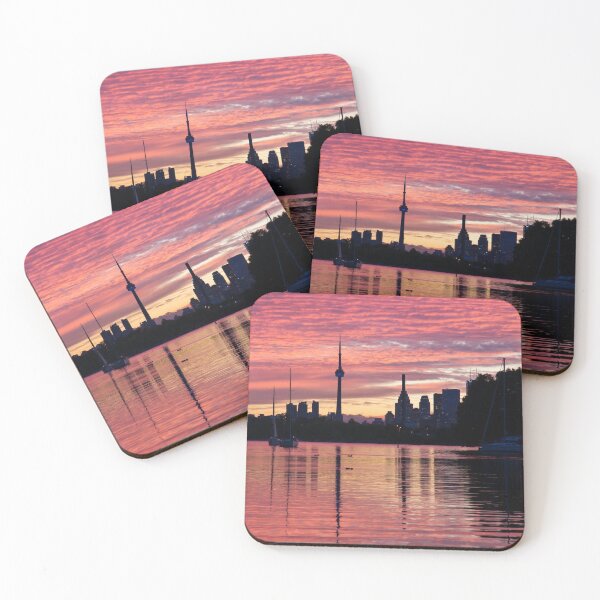 Item preview, Fiery Sunset - Downtown Toronto Skyline with Sailboats designed and sold by Georgia Mizuleva.
