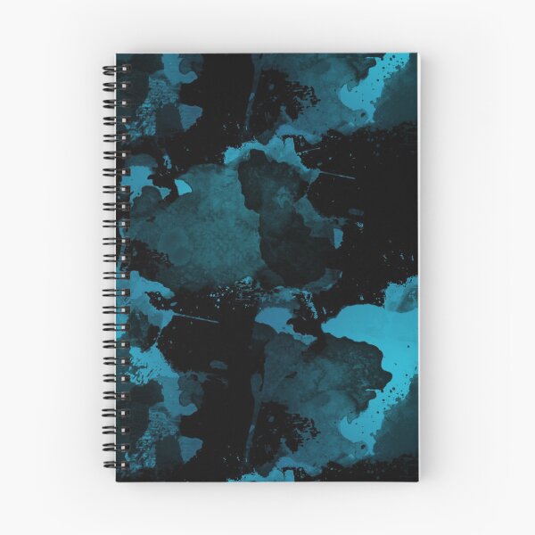 Item preview, Abstract Artistic Paint Splatter (Teal Blue on Black) designed and sold by ThisOnAShirt.