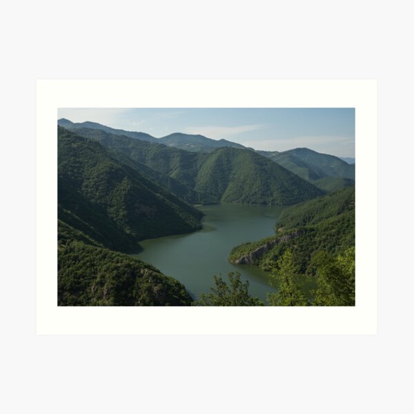 Verdant Mountains Spilling in the Green Water Art Print