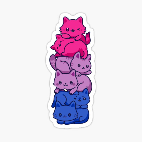 Bi Pride Cat Lgbt Bisexual Flag Cute Kawaii Cats Pile T Sticker For Sale By Popekb Redbubble 9217