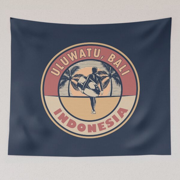 Item preview, Uluwatu Bali Indonesia Vintage Summer Surfing Design designed and sold by CynthiaGraphics.