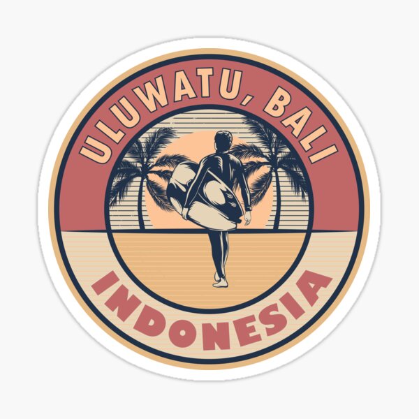 Aperçu de l'œuvre Uluwatu Bali Indonésie Conception de surf d'été vintage créée et vendue par CynthiaGraphics.