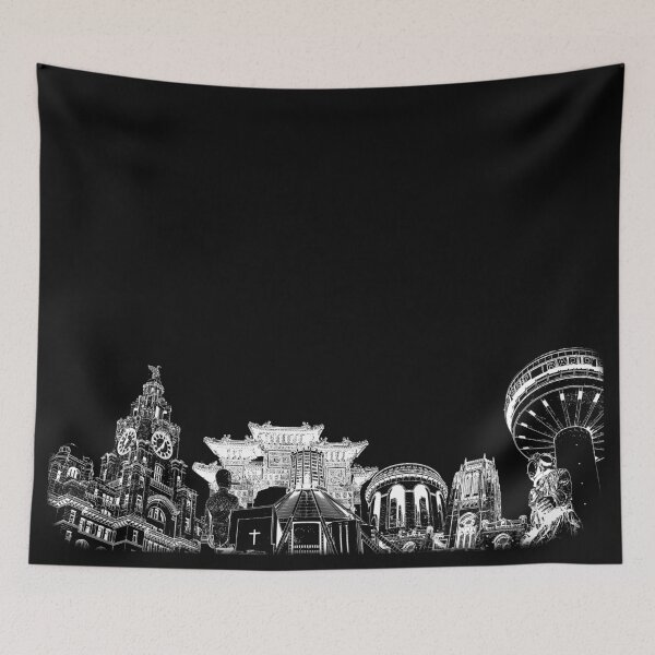 Item preview, Liverpool Landmarks Montage White Print designed and sold by Paul Madden.