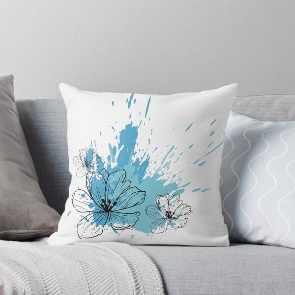 Aperçu de l'œuvre Imprimé fleurs avec touches de bleu créée et vendue par HDpod.