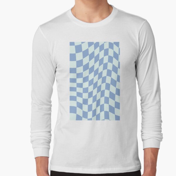 Aesthetic Simple Modern Wavy Blue Checkered Design | Greeting Card