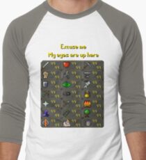 Runescape - My eyes are up here Men's Baseball ¾ T-Shirt