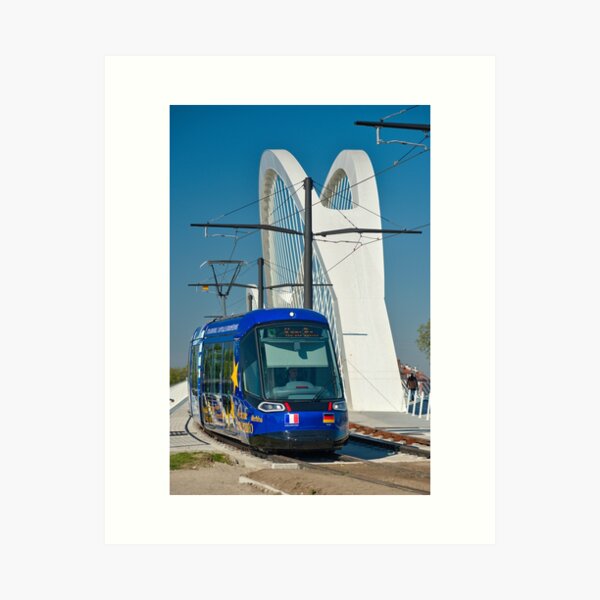 Tramway sur le pont beatus-rhenanus Impression artistique