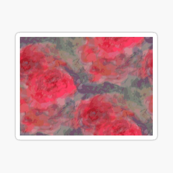 Cottage Roses: Romantic Red Rose Watercolour Patterned Painting Sticker