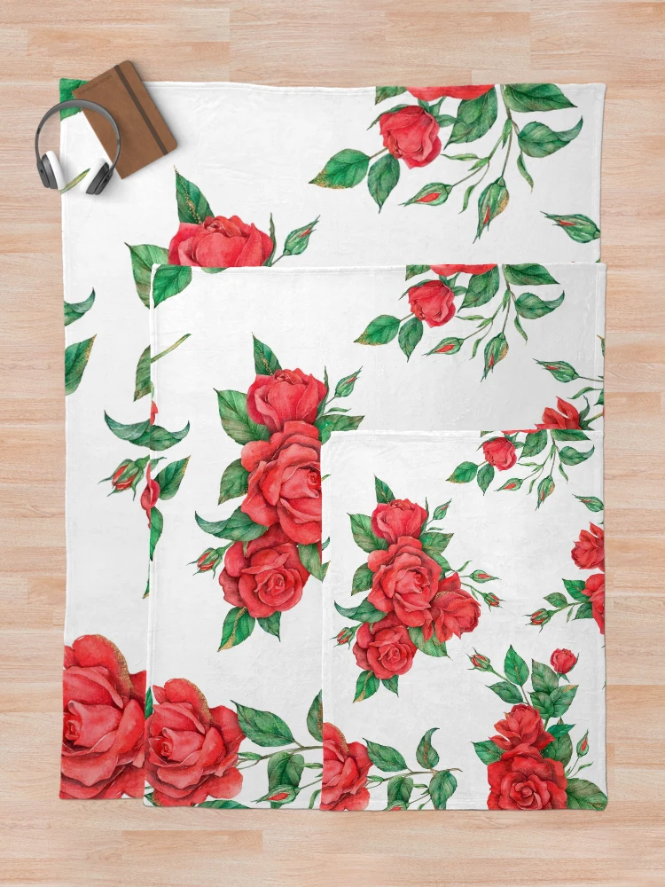 Thumbnail 5 von 6, Fleecedecke, RED ROSES designt und verkauft von KatisDesign.