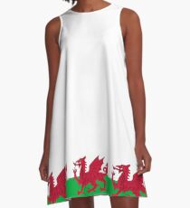 Welsh Flag Ribbon Dress A-Line Dress