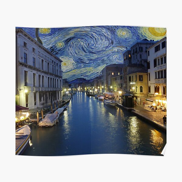 Venice Starry Night Tote Bag Poster