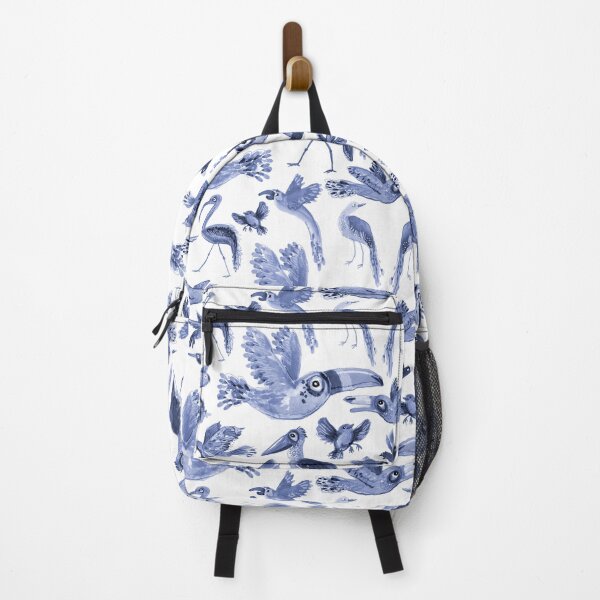 Quirky indigo birds - pattern Backpack