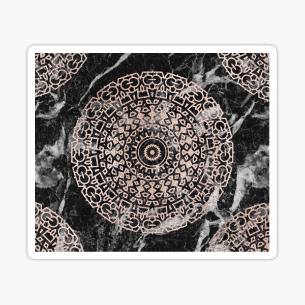Item preview, Marble mandala - deco rose gold on black designed and sold by marbleco.
