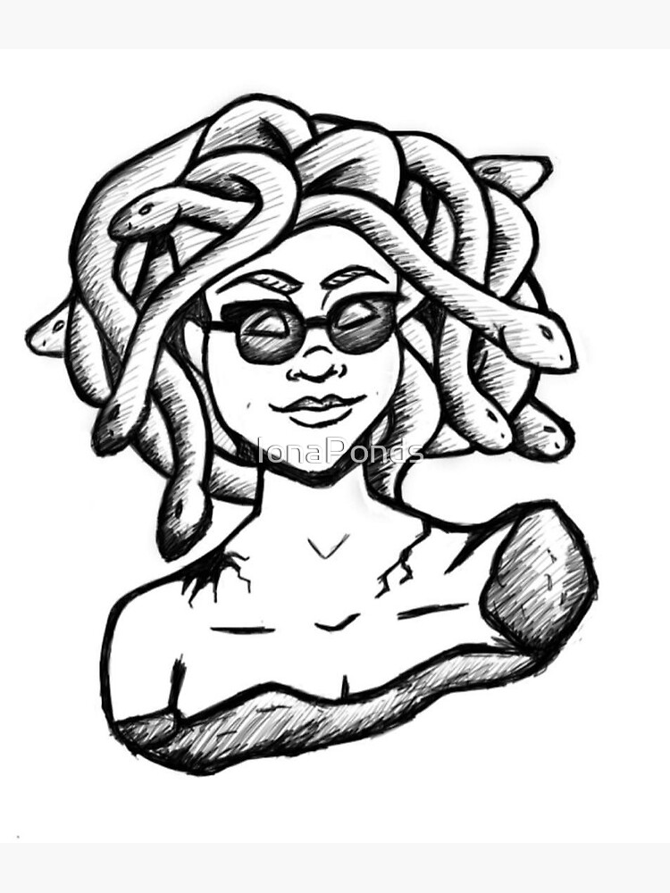 "Medusa with Sunglasses" Sticker for Sale by IonaPonds Redbubble