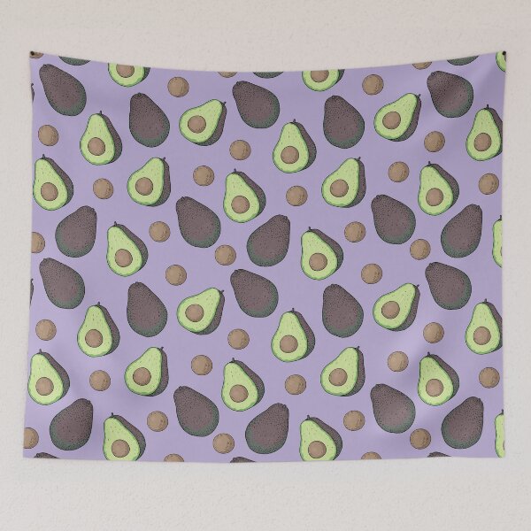 Item preview, Pattern with cut avocados on lilac background.  designed and sold by hmorena.