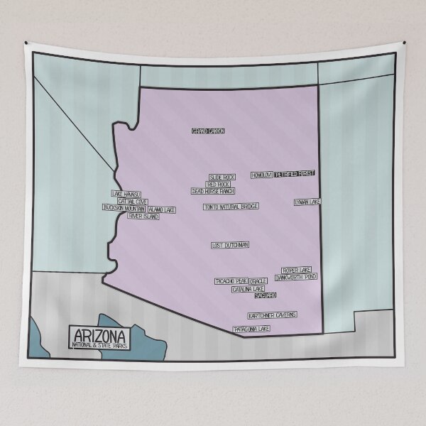 Item preview, Arizona National and State Parks Map designed and sold by FinlayMcNevin.