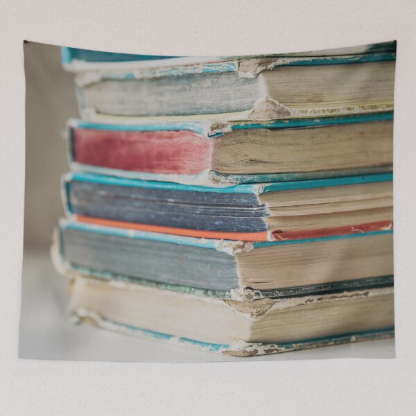 Item preview, Colorful Vintage Hardcover Book Stack designed and sold by Amy Mitchell.