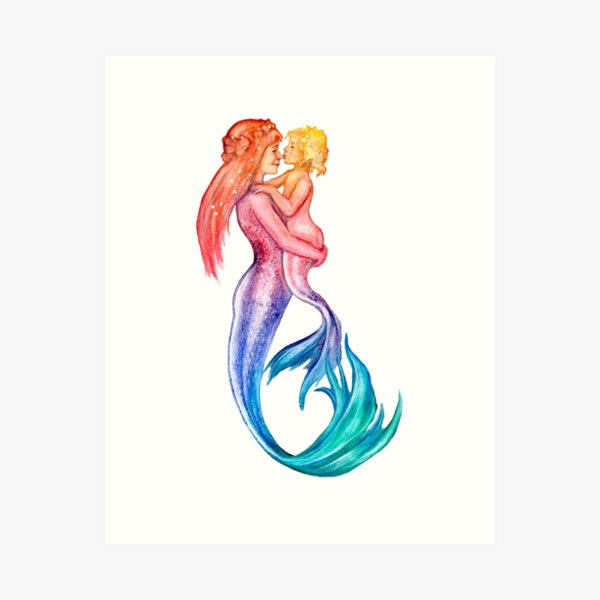 Item preview, Rainbow Mermaid and Child designed and sold by Belinda Morris.
