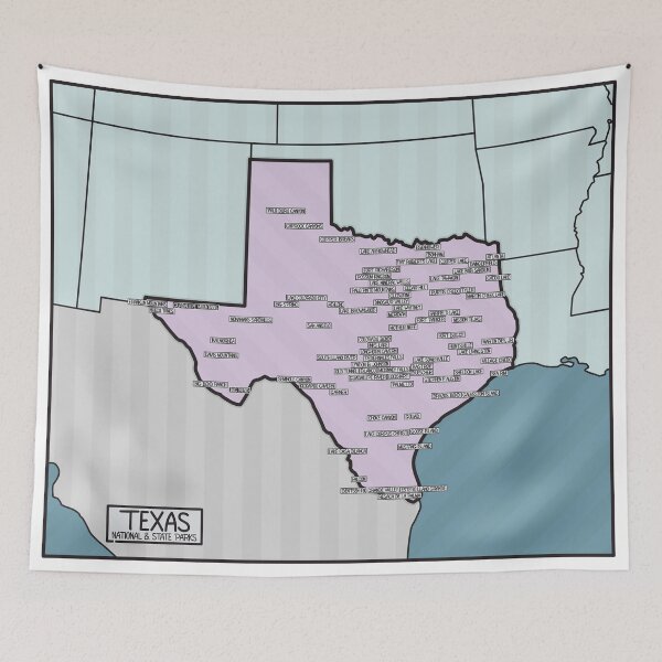 Item preview, Texas National and State Parks Map designed and sold by FinlayMcNevin.
