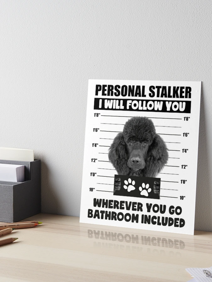 Personal Stalker Dog, Poodle, Funny Poodles Puppies Sayings, Poodle Owner  Gifts, Poodle Puppy, Personal Stalker I will Follow You Wherever You Go  Bathroom Included Poster for Sale by PRINTED .