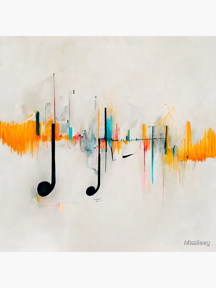 Lienzo for Sale con la obra «Música abstracta Notas Instrumentos Melodía  Armonía Ritmo Sonido Composición musical Flujo de movimiento contemporáneo  Arte digital Lienzo Arte de pared Pintura colorida» de Missiieey