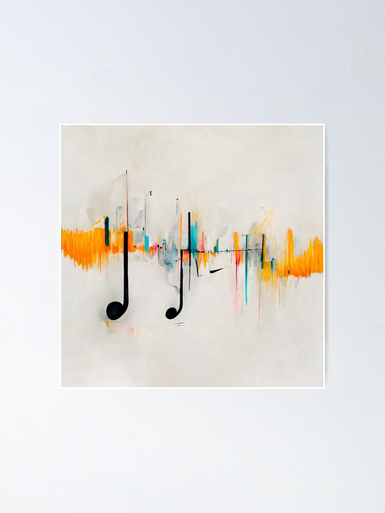 Abstract Music Notes Instruments Melody Harmony Rhythm Sound Musical  Composition Contemporary Movement Flow Digital Art Canvas Wall Art Colorful  Painting Poster for Sale by Missiieey