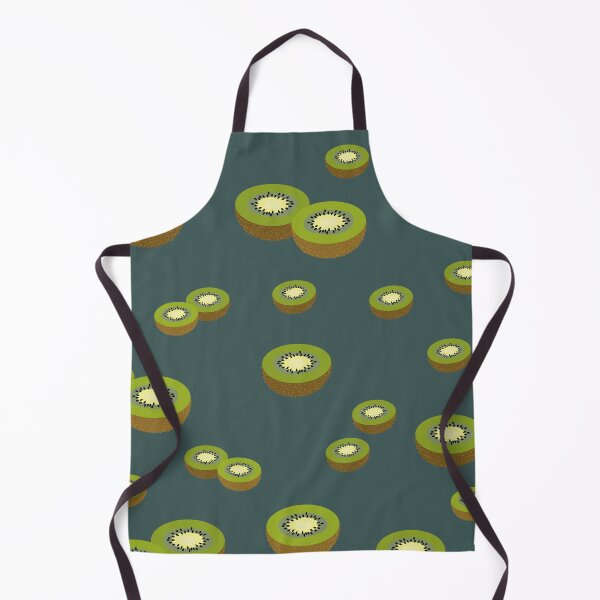 Item preview, Colorful print of green kiwi halves on dark green background designed and sold by Martapp.
