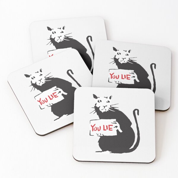 Item preview, Banksy Quote Rat holding sign with YOU LIE written Graffiti Street art with Banksy signature tag HD HIGH QUALITY ONLINE STORE- Limited Edition | Perfect Gift designed and sold by stacyjanes.