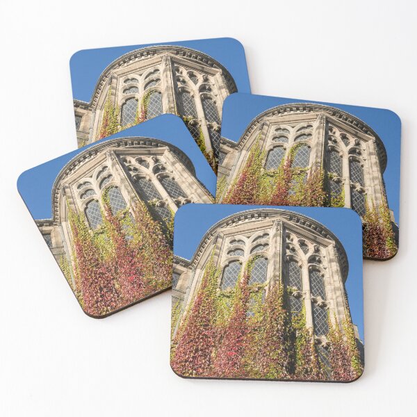 Item preview, Glossy Glamorous Colors of Fall - Olden Round Tower Covered in Five-leaved Ivy designed and sold by Georgia Mizuleva.