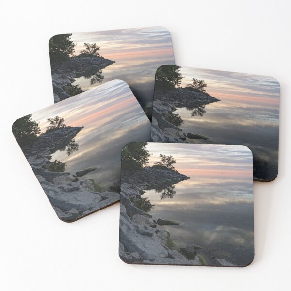 Item preview, On the Rocks - Silky Colorful Lakeside Morning designed and sold by Georgia Mizuleva.