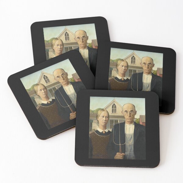 Item preview, Grant DeVolson Wood American Gothic 1930 Classic Elderly Farmer Couple No Smile Famous American Painting HD- Limited Edition | Perfect Gift designed and sold by stacyjanes.