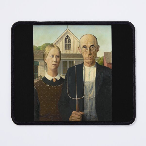 Item preview, Grant DeVolson Wood American Gothic 1930 Classic Elderly Farmer Couple No Smile Famous American Painting HD- Limited Edition | Perfect Gift designed and sold by stacyjanes.