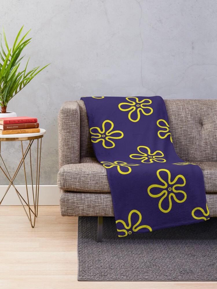 Spongebob's Floral Pattern (Purple) | Throw Blanket