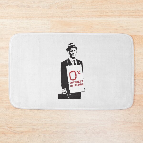 Item preview, Banksy Graffiti Quote 0% Interest in people Businessman Anti-Capitalism Money before people on white background HD HIGH QUALITY ONLINE STORE- Limited Edition | Perfect Gift designed and sold by stacyjanes.