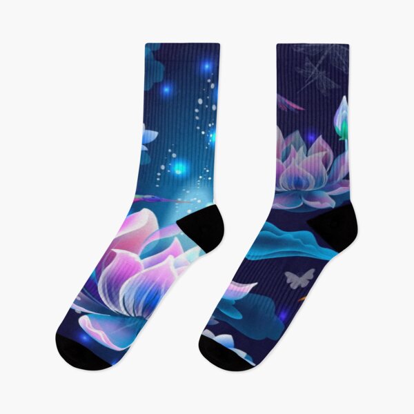 Item preview, Lotus Flowers and Hummingbirds Digital Abstract Floral Flowers Design designed and sold by WearWolfDesigns.